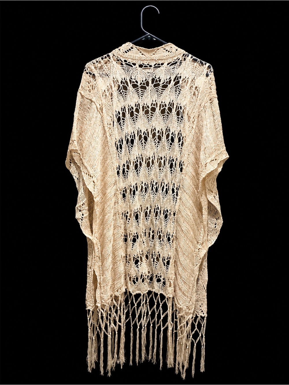 Olive & Leaf Crochet Open-Knit Top in Cream